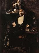 Mikhail Vrubel Portrait of Savva Mamontov France oil painting artist